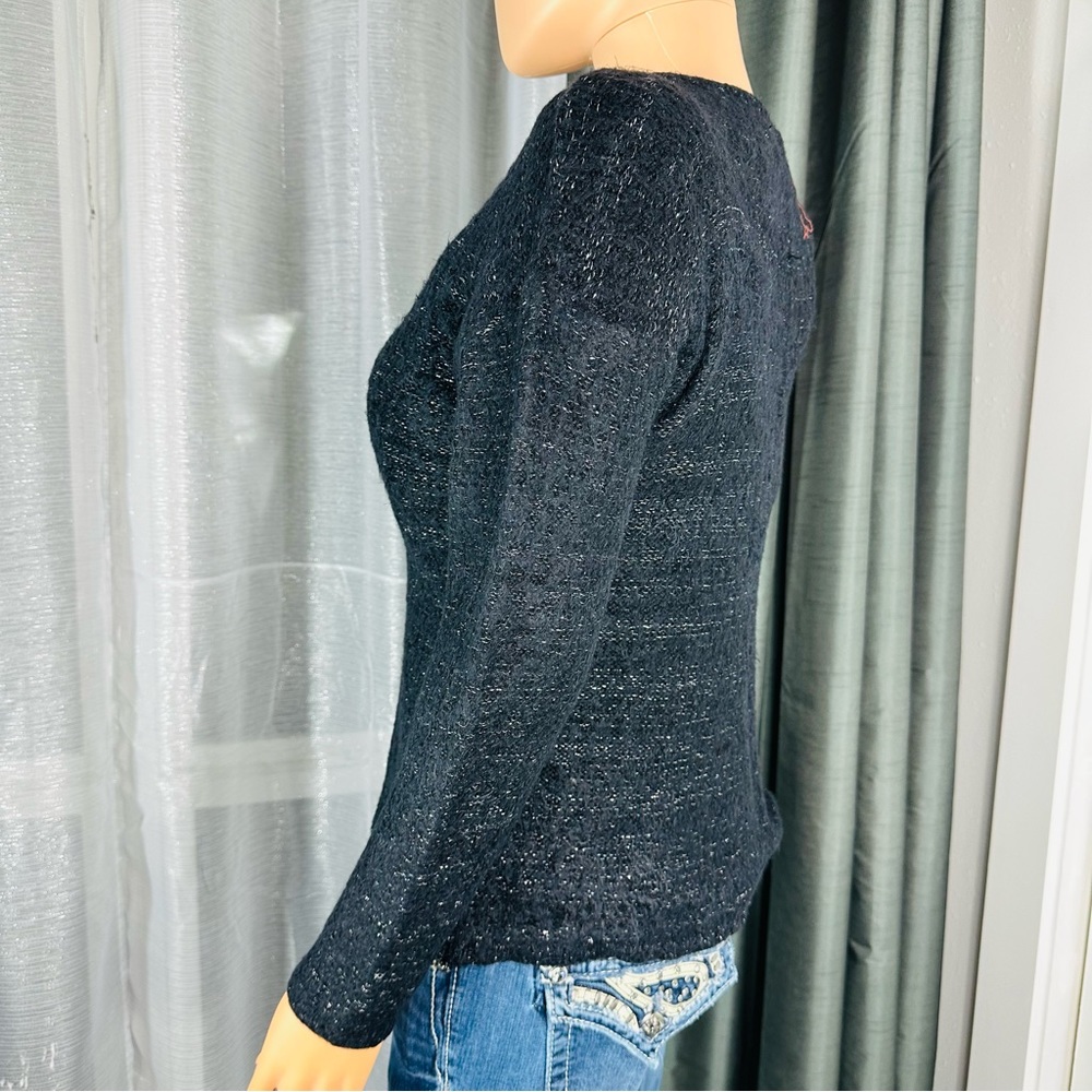 Basic+ Black Cute Sweater With Silver Tinsels, Si… - image 4